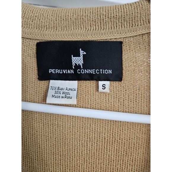 Peruvian Connection Baby Alpaca Wool collared Cardigan - Picture 5 of 6